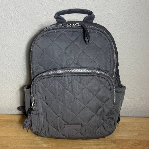 Vera Bradley Small Backpack in Performance Twill Shadow Gray NWT - Picture 1 of 12